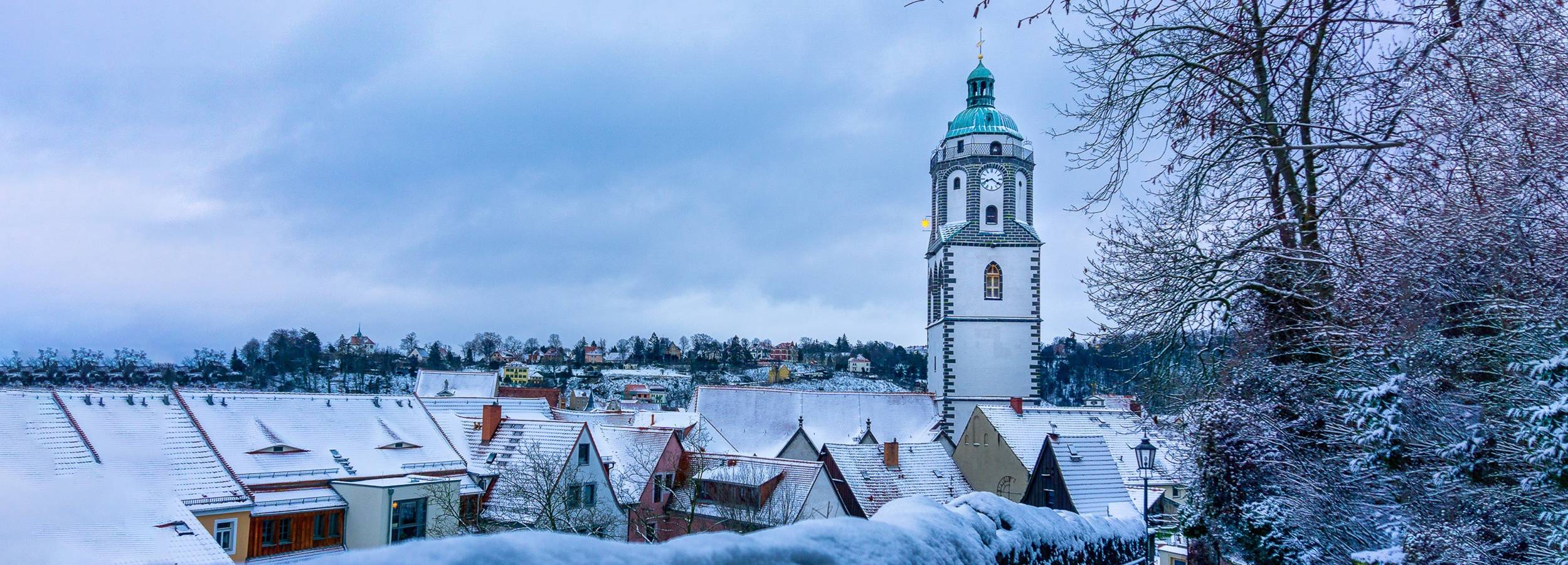 Winterliches Meißen mit Blick auf die Frauenkirche ©Anne Dziallas