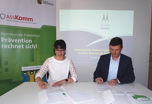 PM 141 2022 Stadt Meißen unterzeichnet Kooperationsvereinbarung Allianz Sichere Sächsische Kommunen ©Stadt Meißen