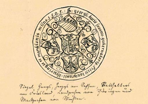 Siegel auf einem historischen Erlass aus dem 16. Jahrhundert