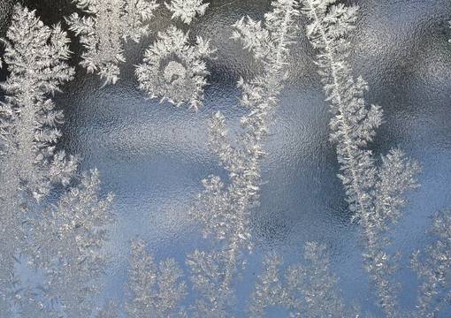 Eisblumen am Glas